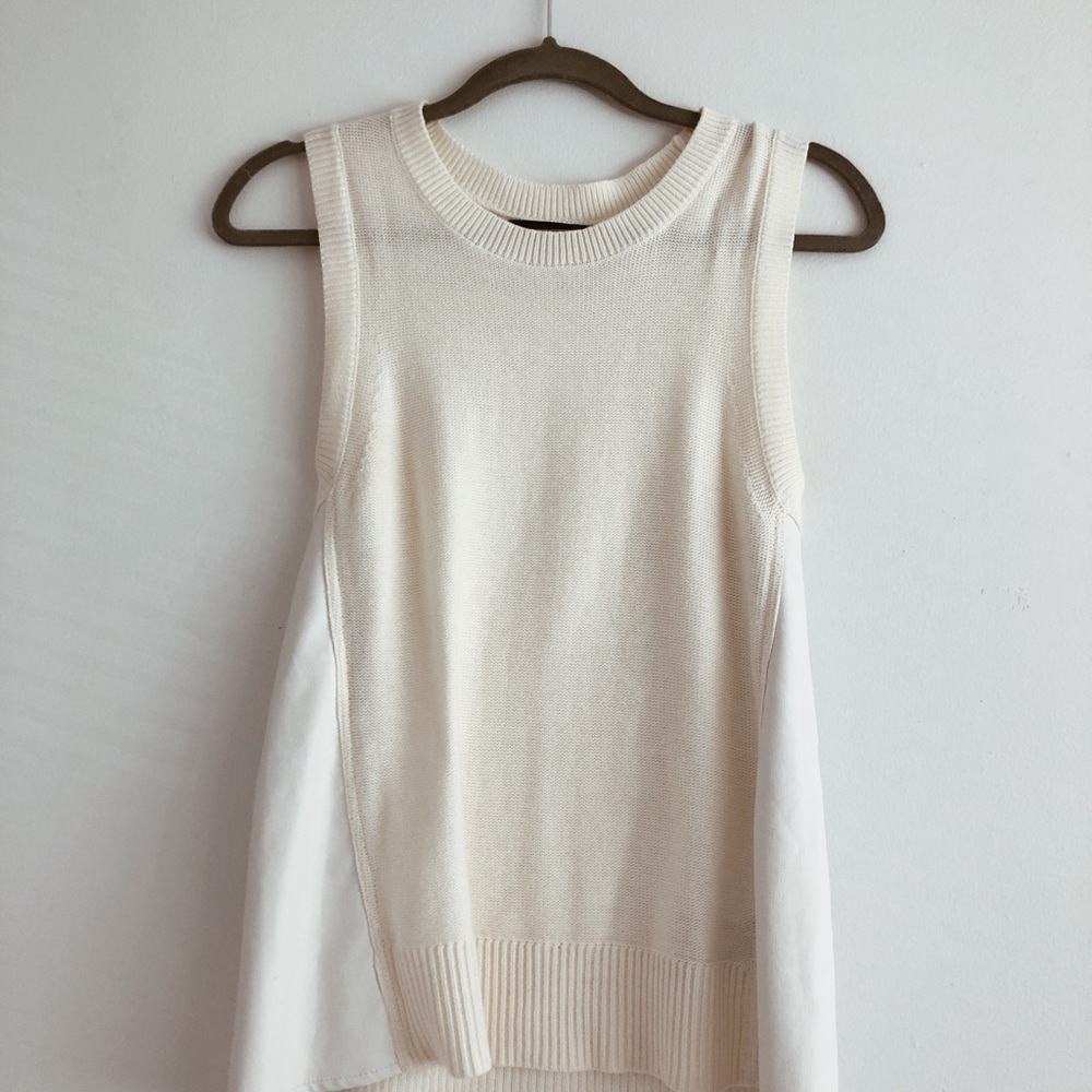 * FLASH SALE* Sweater Tank w/ Faux Leather Inserts